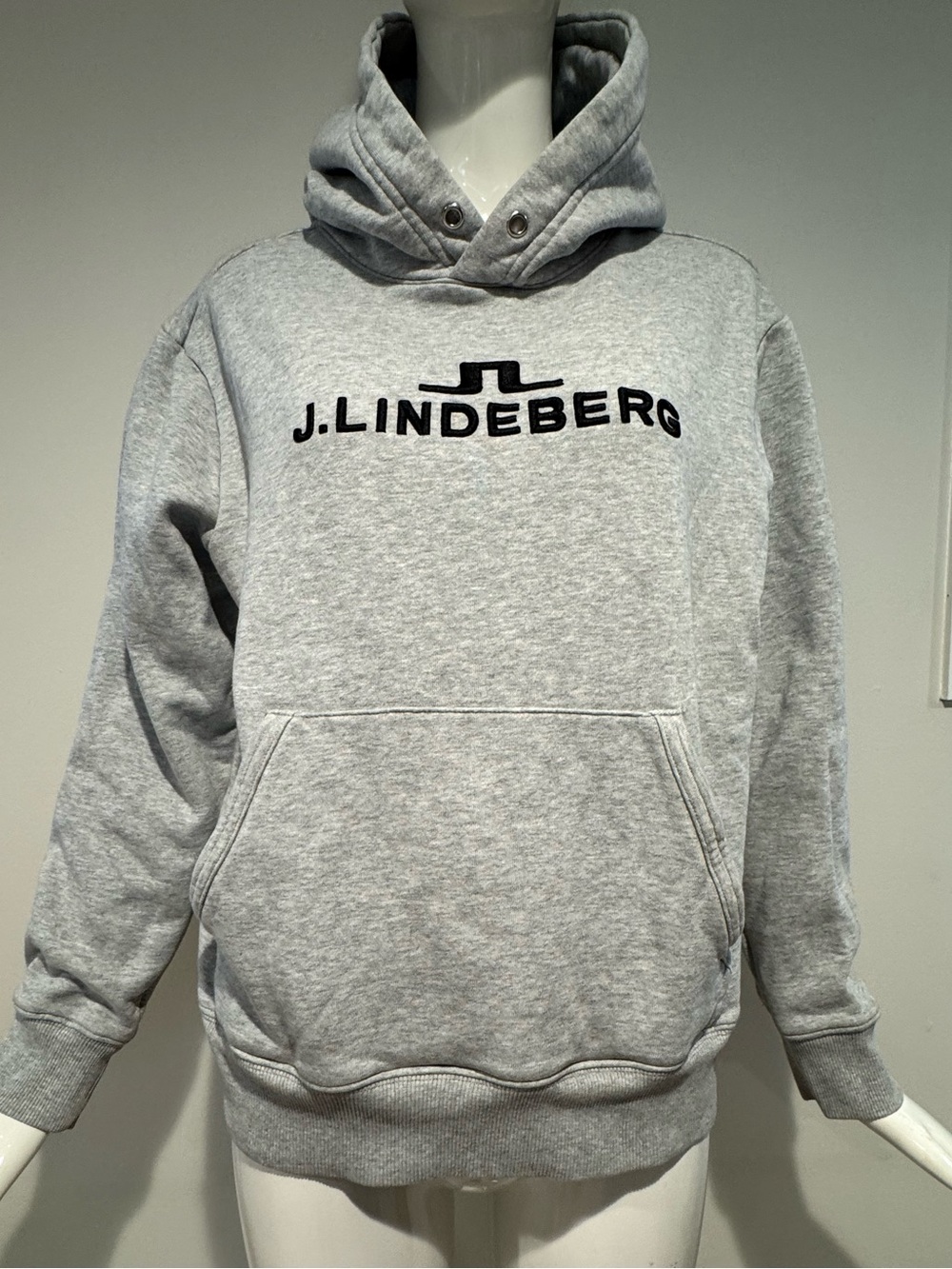 J.Lindeberg Alpha Hood Grey Logo Hoodie Sweatshirt Size M